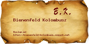Bienenfeld Kolombusz névjegykártya